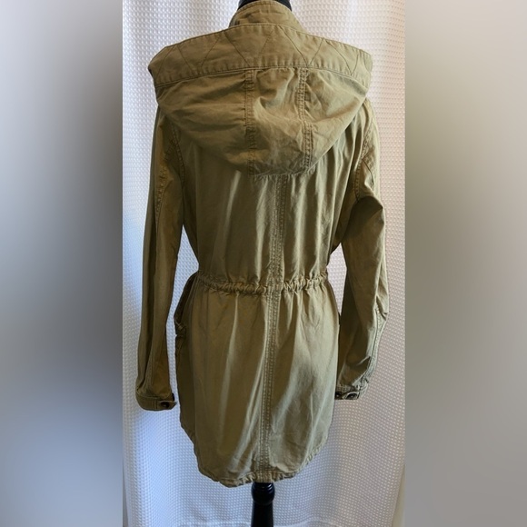Women’s‎ Garage 100% cotton kaki hooded with pockets utility Jacket Sz small - Picture 15 of 16